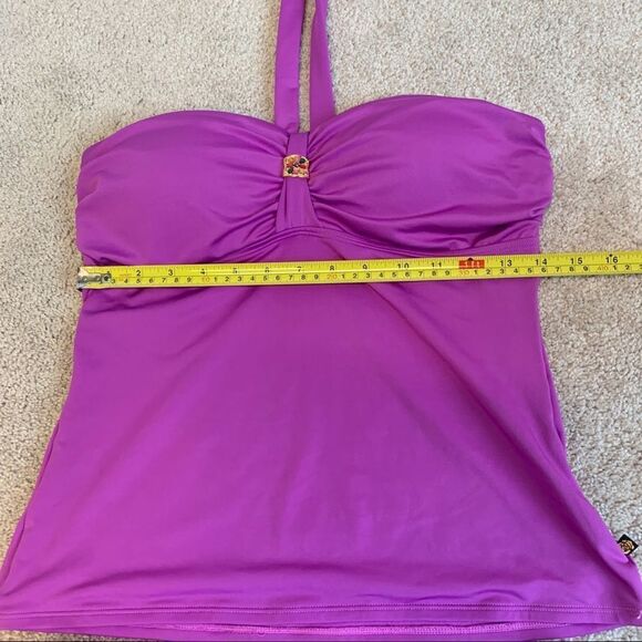 Aqua La Vie En Rose purple gem jewelled tankini bikini Sz L - Picture 8 of 9